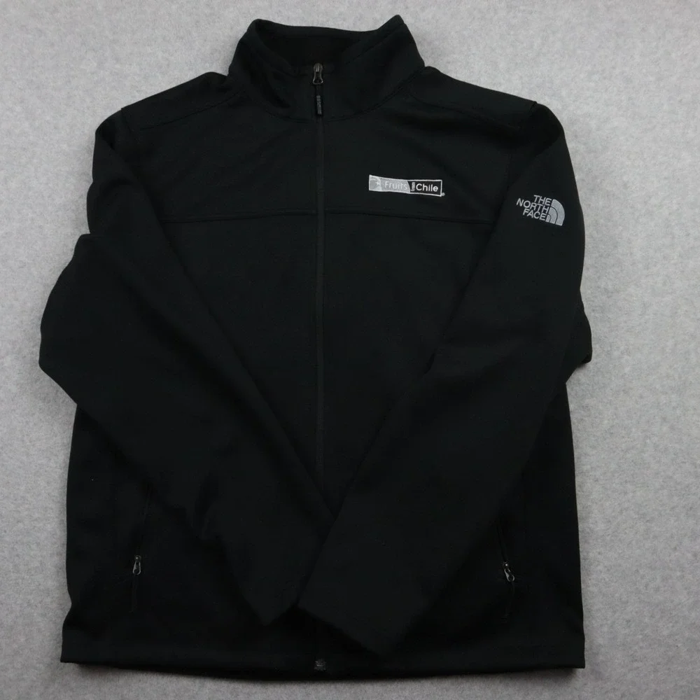 The North Face Jacket Mens Large Full Zip Mock Neck Activewear Black Long Sleeve